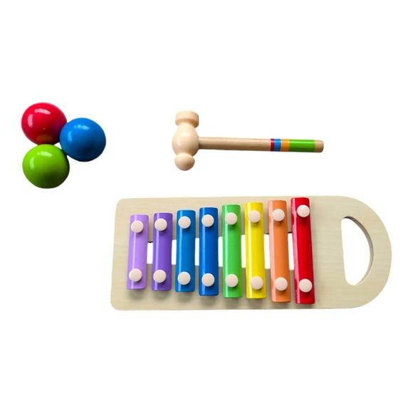 Hape Pound & Tap Bench with Slide Out Xylophone - Picture 4 of 14